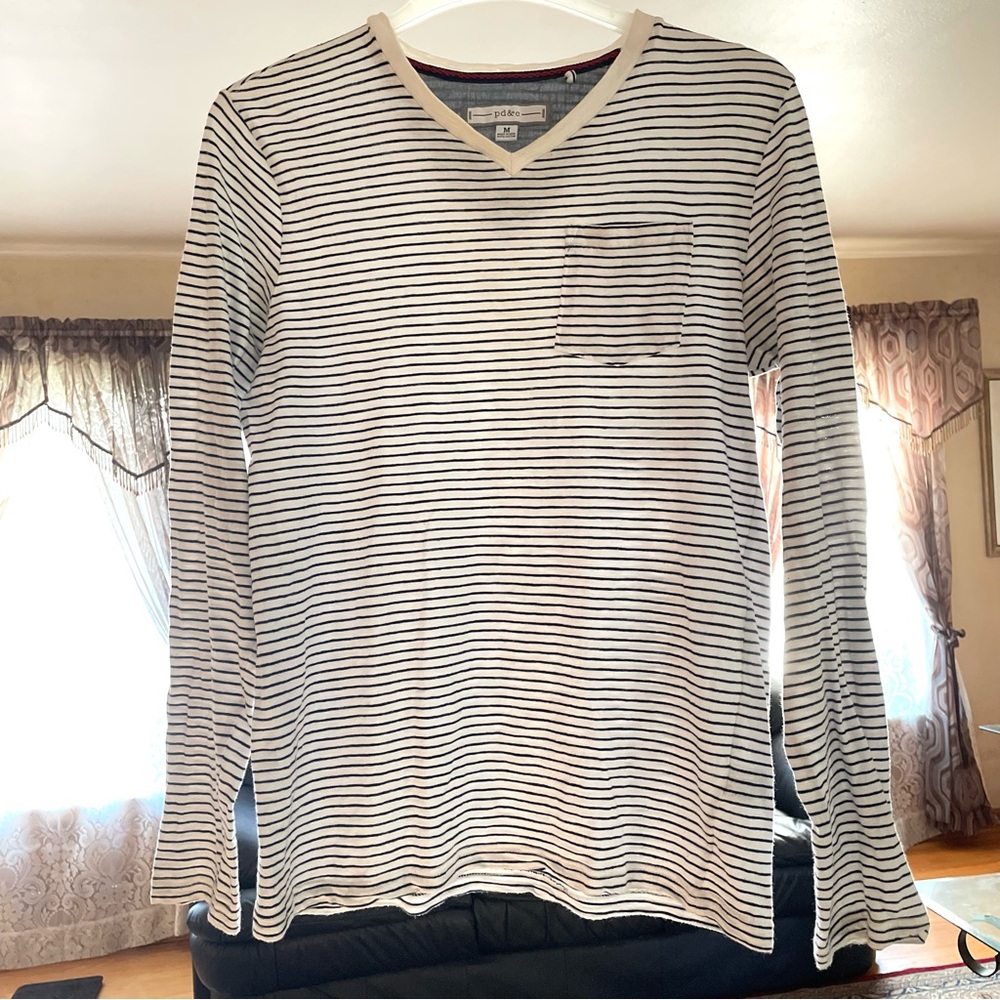 B&W Striped Long Sleeve Shirt
